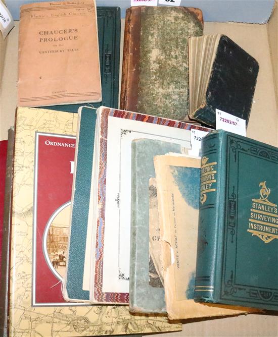 Stanley, Surveying Instruments, 2v, 1901, 2 linen-backed maps of Kent & The Post Roads of Germany...and sundry vols